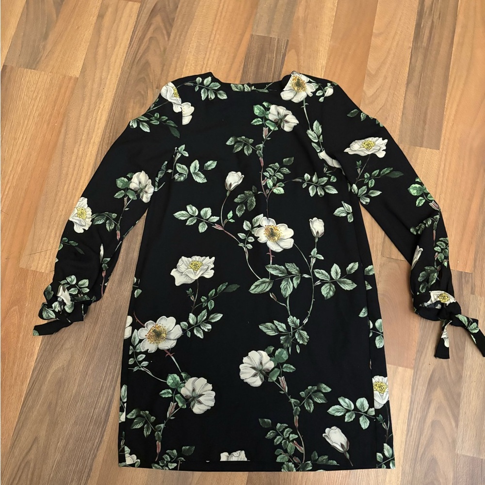 H&M Black Floral Mini Dress